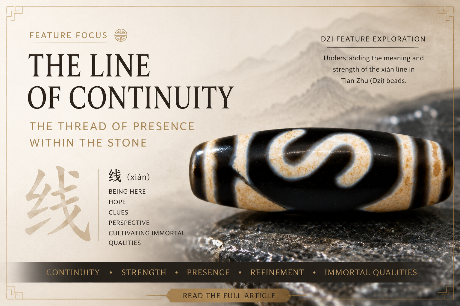 The Line of Continuity (线 · Xiàn) — The Thread of Presence Within the Stone