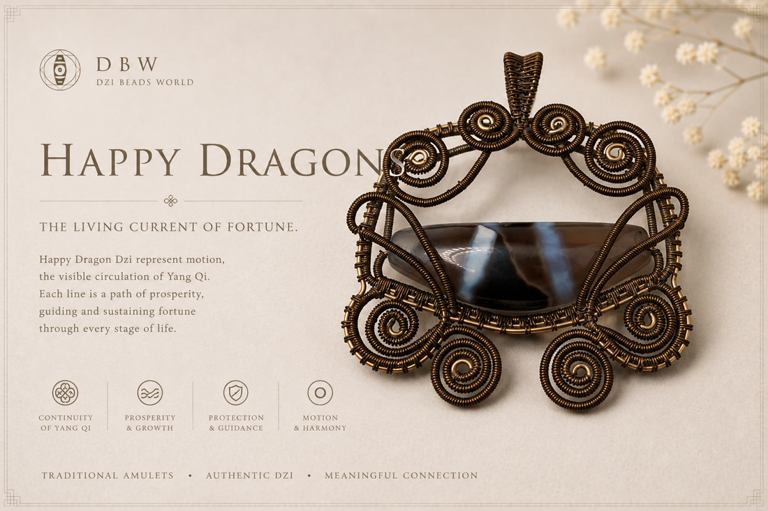 Happy Dragon Dzi — The Living Current of Fortune