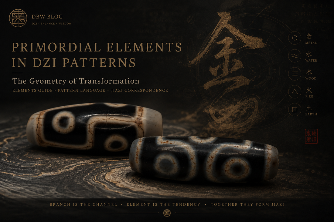 Primordial Elements in Dzi Patterns
