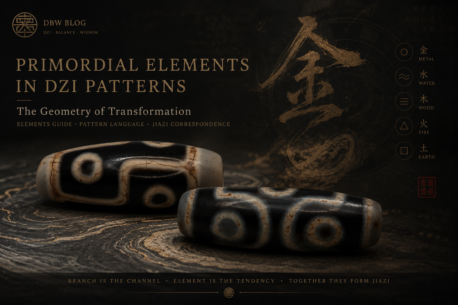 Primordial Elements in Dzi Patterns