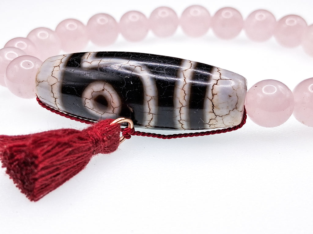2 Eyed Dzi Bead Bracelet — For Softening the Heart & Letting Love In