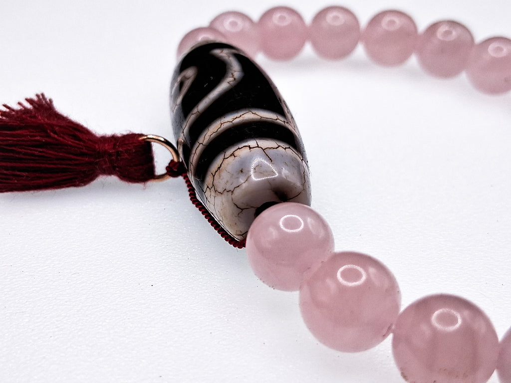 2 Eyed Dzi Bead Bracelet — For Softening the Heart & Letting Love In