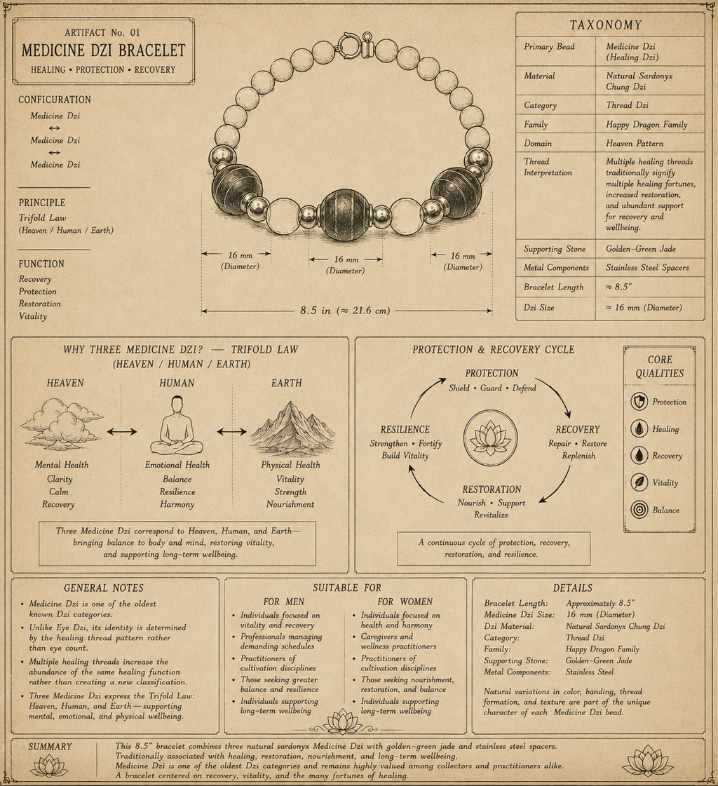 Medicine Dzi Bracelet — Many Fortunes of Healing